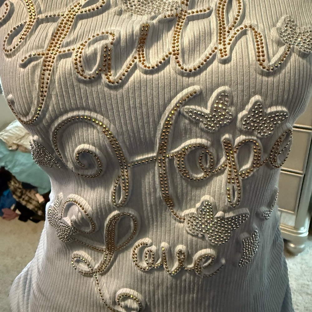 Stylish Girls Gray Embroidered Tee - Picture 3 of 5